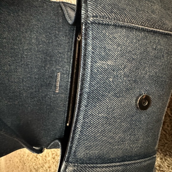 BALENCIAGA Hourglass Small Leather Denim Print Crossbody Bag - Perfect Shape - Picture 10 of 17